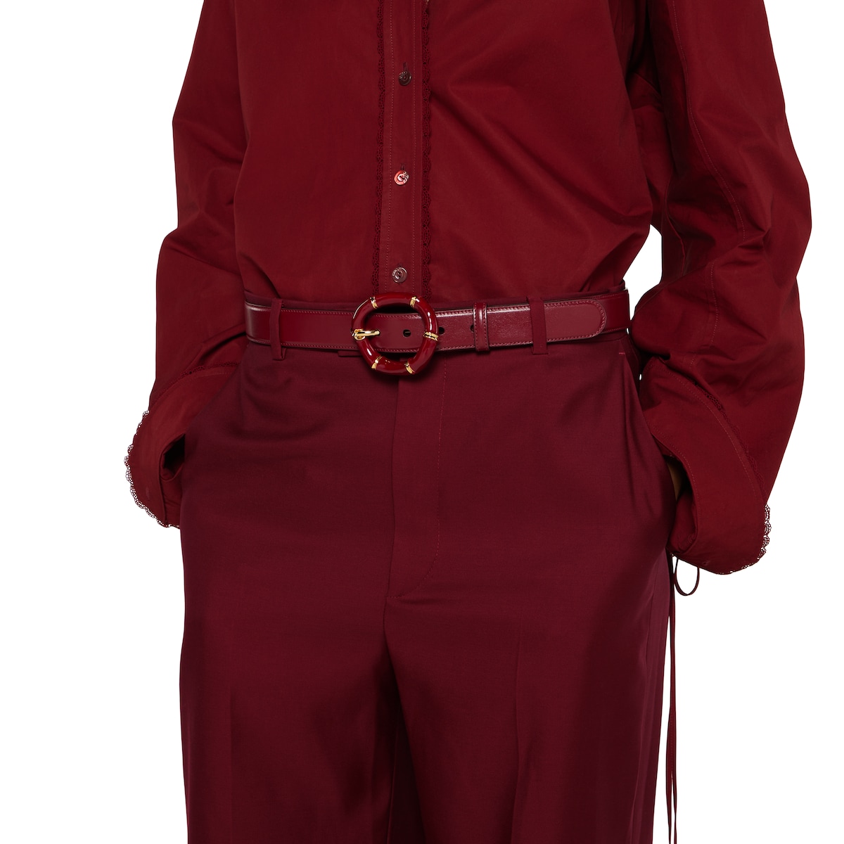 Belt with round bamboo buckle - Image 3